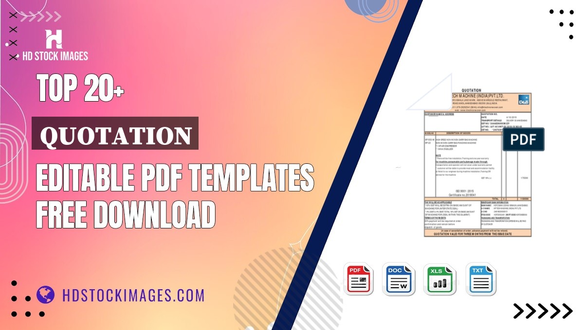 Top 20+ Quotation Editable PDF Templates Free Download