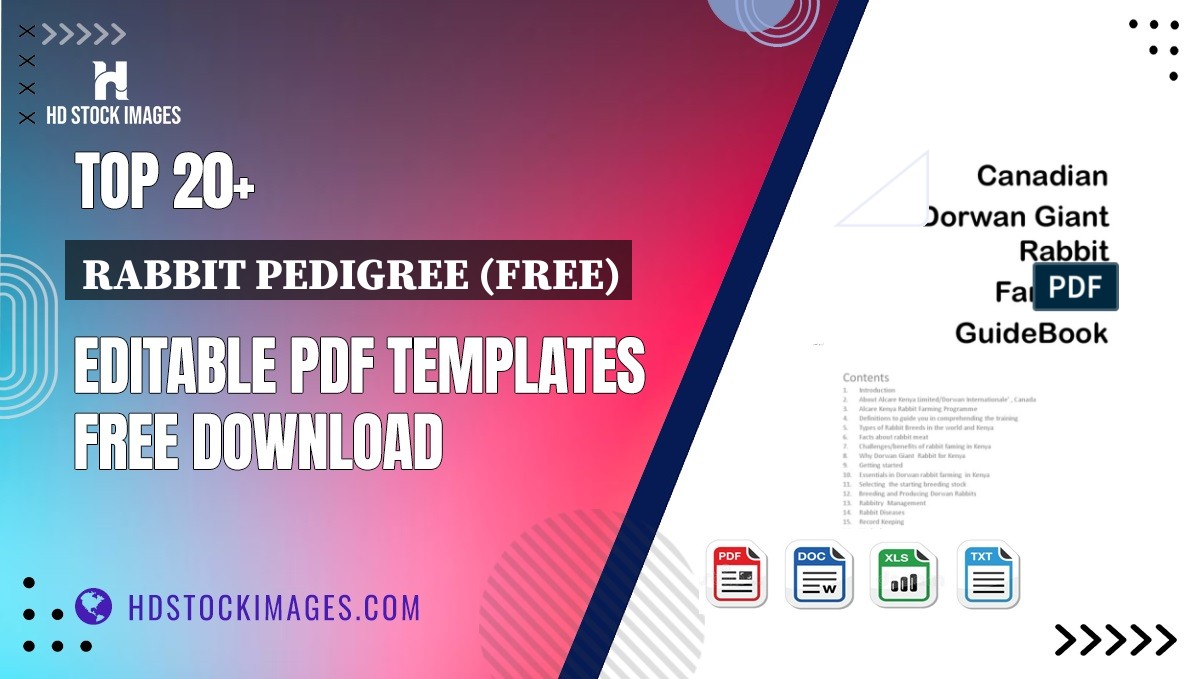 Top 20+ Rabbit Pedigree (free) Editable PDF Templates Free Download