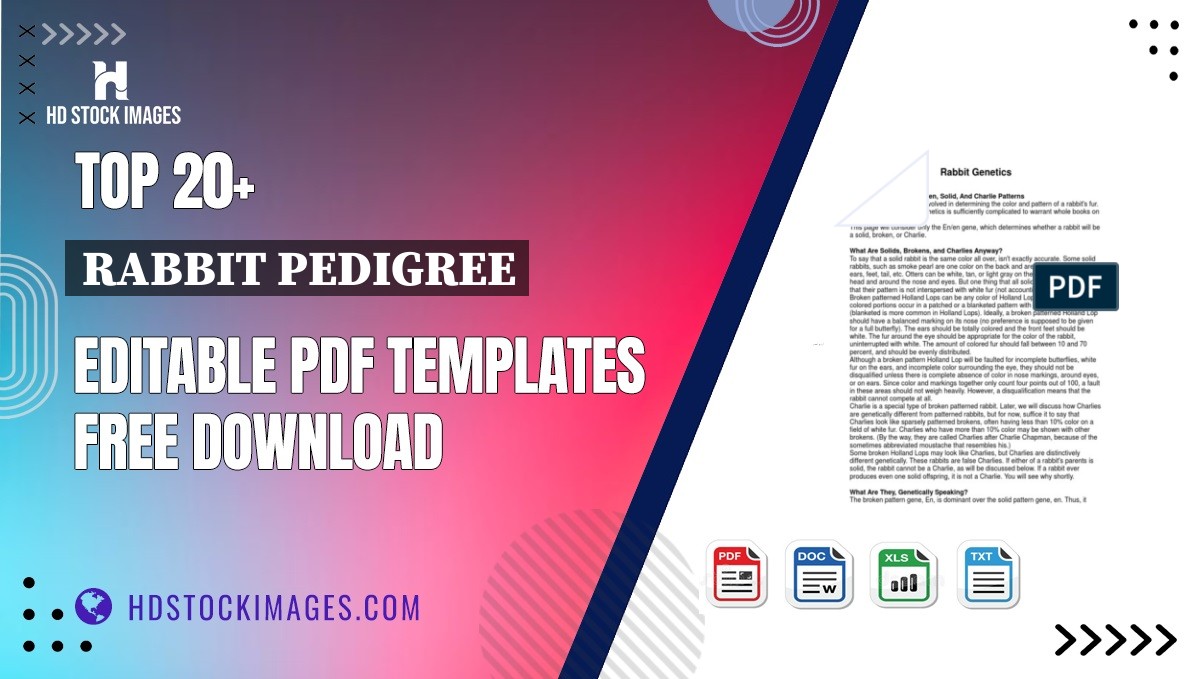 Top 20+ Rabbit Pedigree Editable PDF Templates Free Download