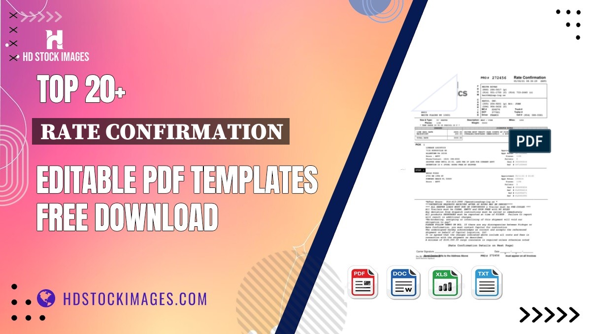 Top 20+ Rate Confirmation Editable PDF Templates Free Download