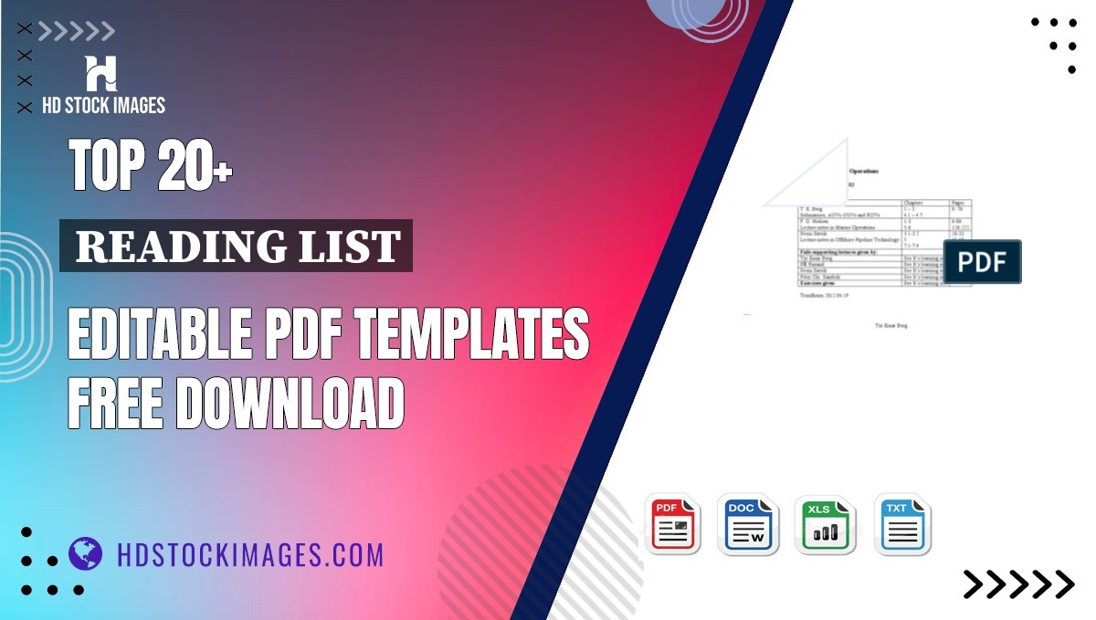 Top 20+ Reading List Editable PDF Templates Free Download