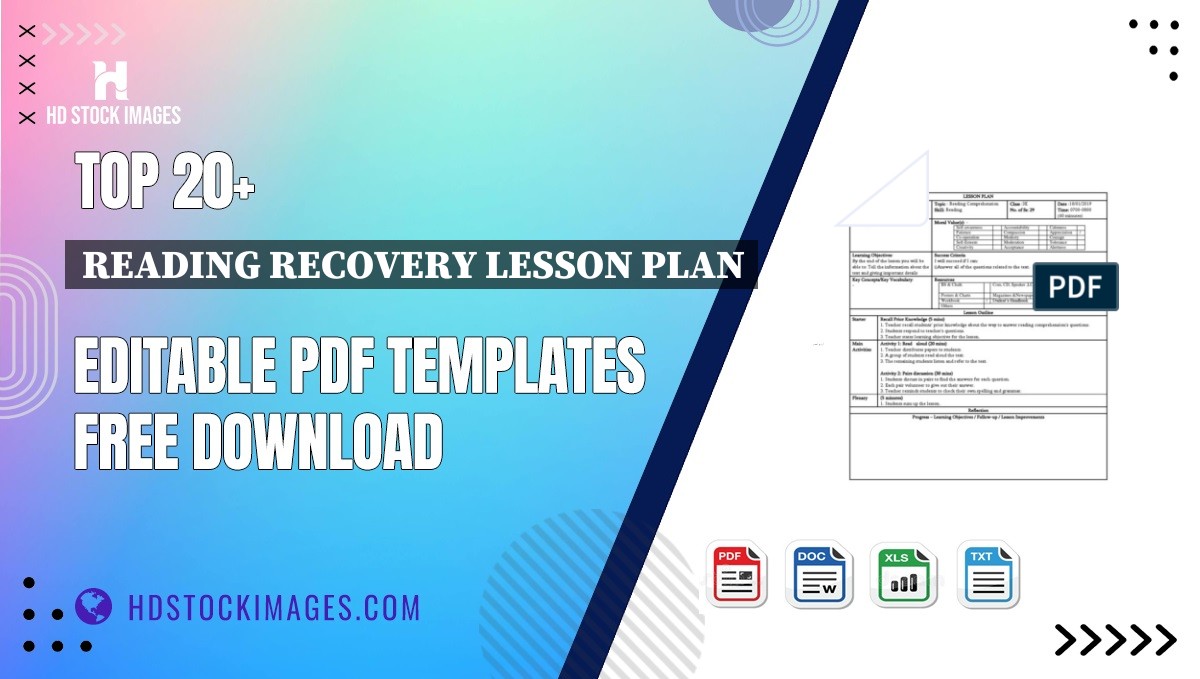 Top 20+ Reading Recovery Lesson Plan Editable PDF Templates Free Download