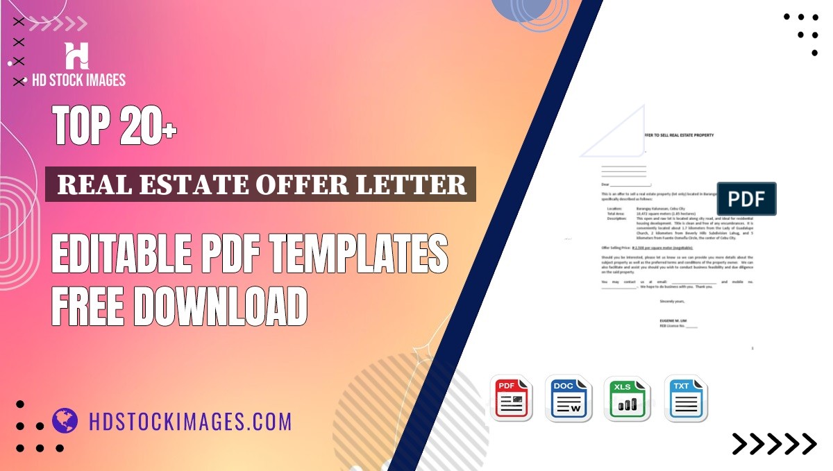 Top 20+ Real Estate Offer Letter Editable PDF Templates Free Download