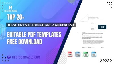 Top 20+ Real Estate Purchase Agreement Editable PDF Templates Free Download
