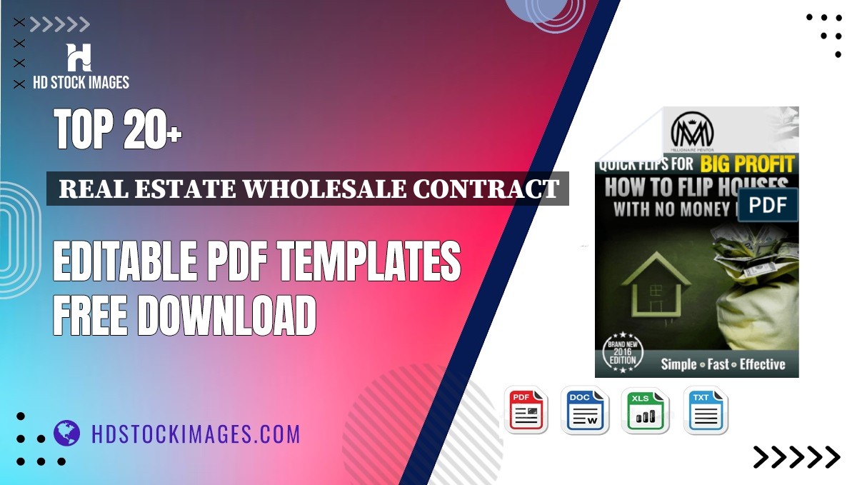 Top 20+ Real Estate Wholesale Contract Editable PDF Templates Free Download