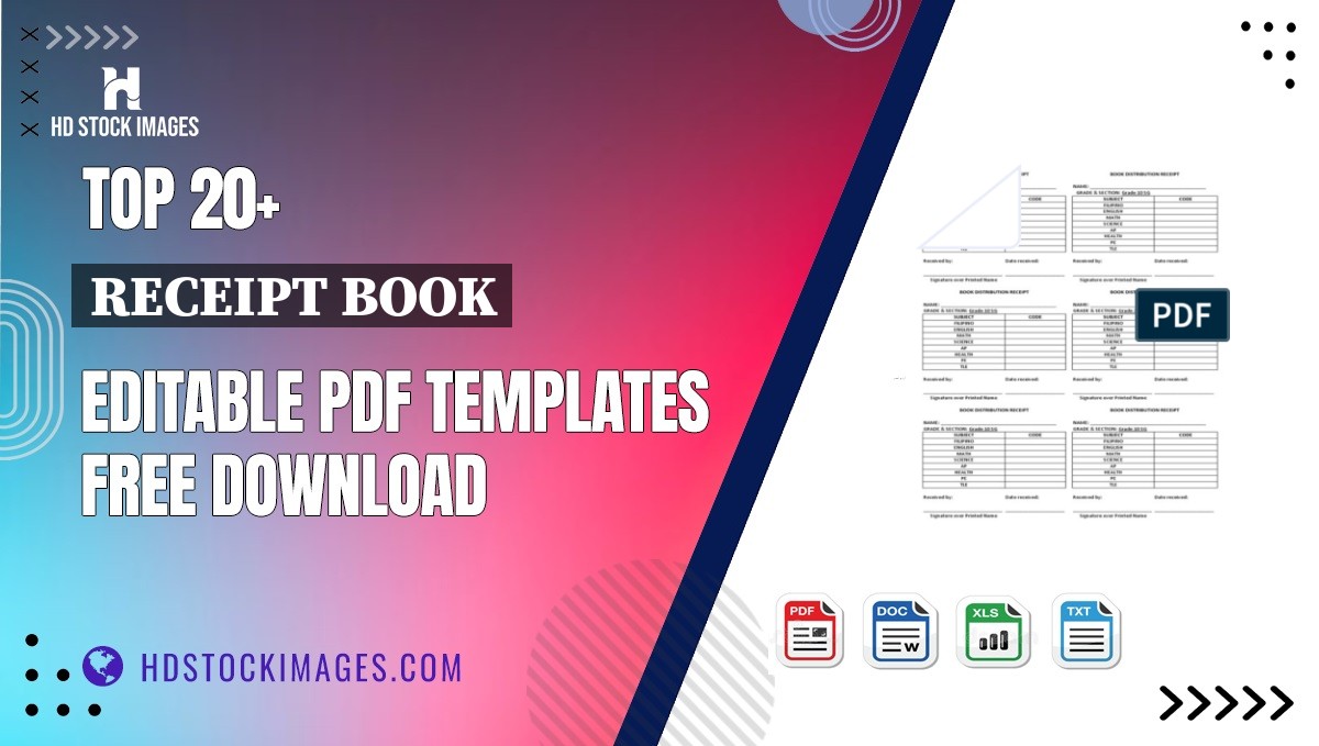 Top 20+ Receipt Book Editable PDF Templates Free Download