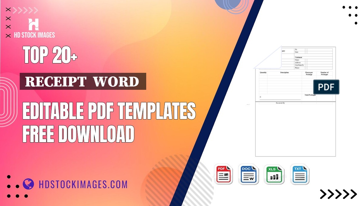 Top 20+ Receipt  Word  Editable PDF Templates Free Download