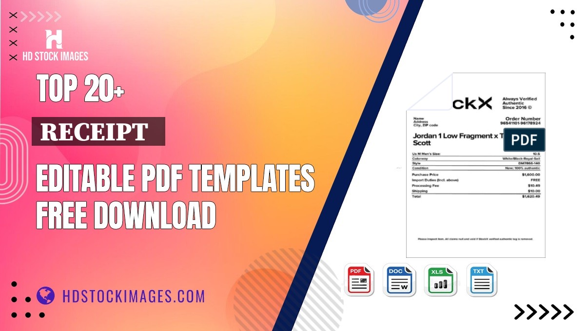 Top 20+ Receipt   Editable PDF Templates Free Download