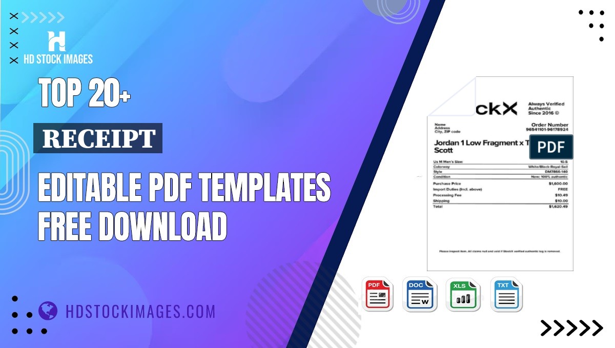 Top 20+ Receipt Editable PDF Templates Free Download