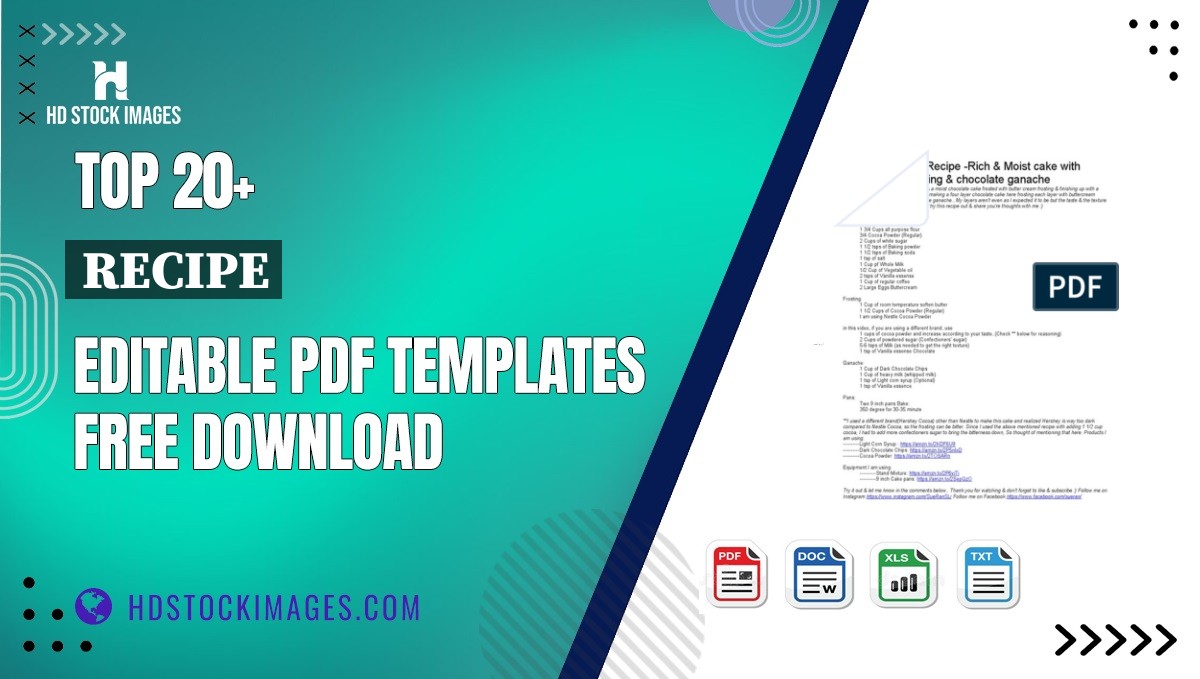 Top 20+ Recipe Editable PDF Templates Free Download