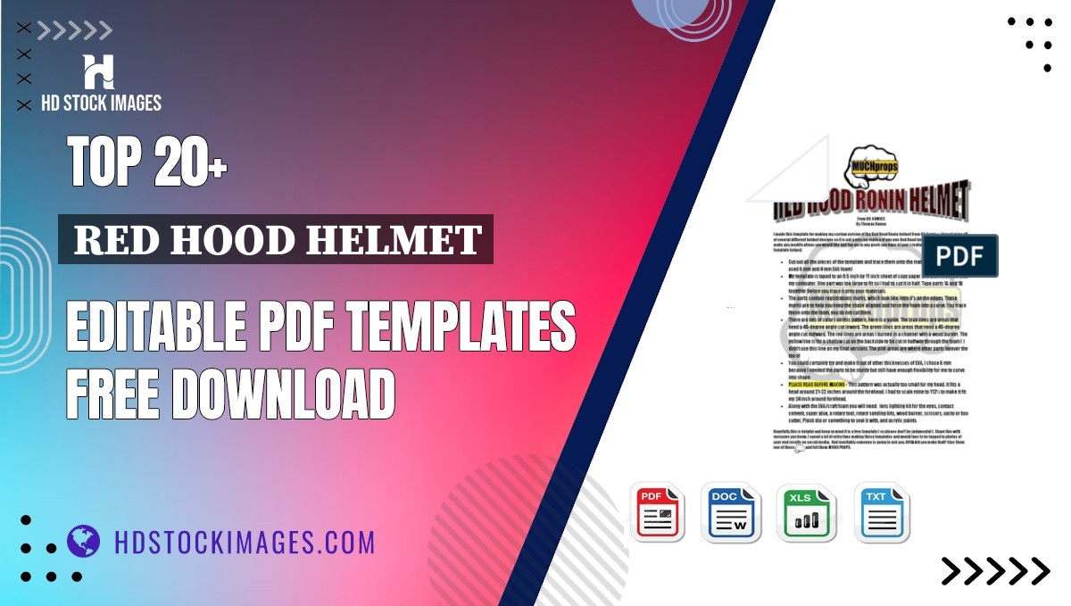 Top 20+ Red Hood Helmet Editable PDF Templates Free Download