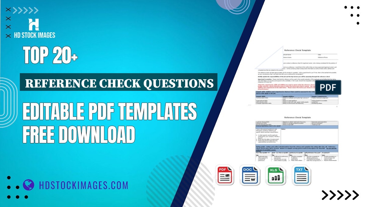 Top 20+ Reference Check Questions Editable PDF Templates Free Download