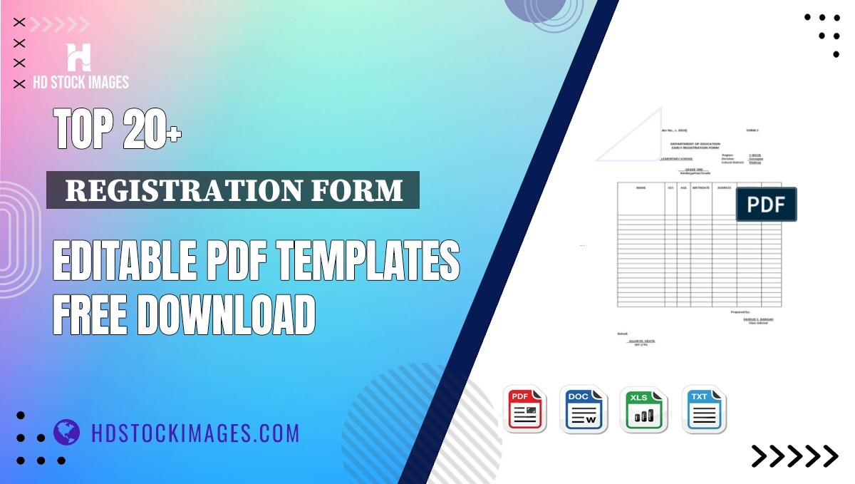 Top 20+  Registration Form  Editable PDF Templates Free Download