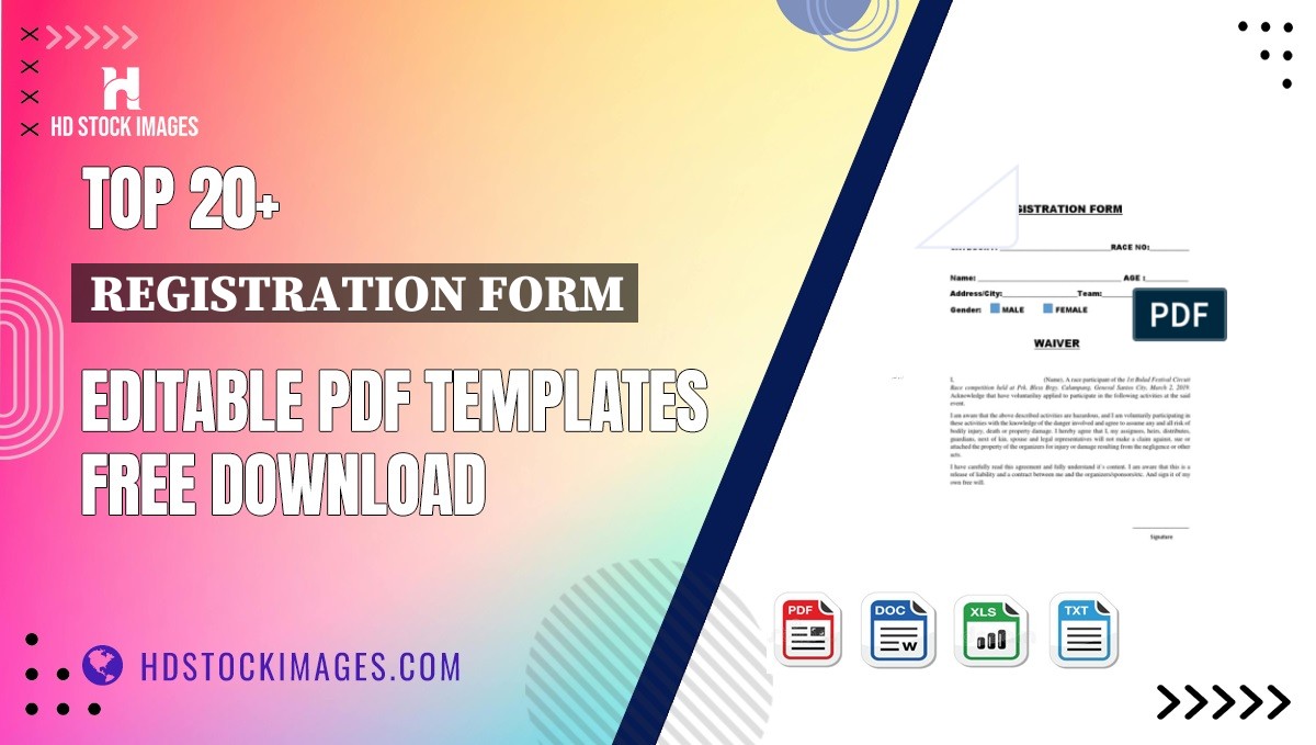 Top 20+ Registration Form Editable PDF Templates Free Download