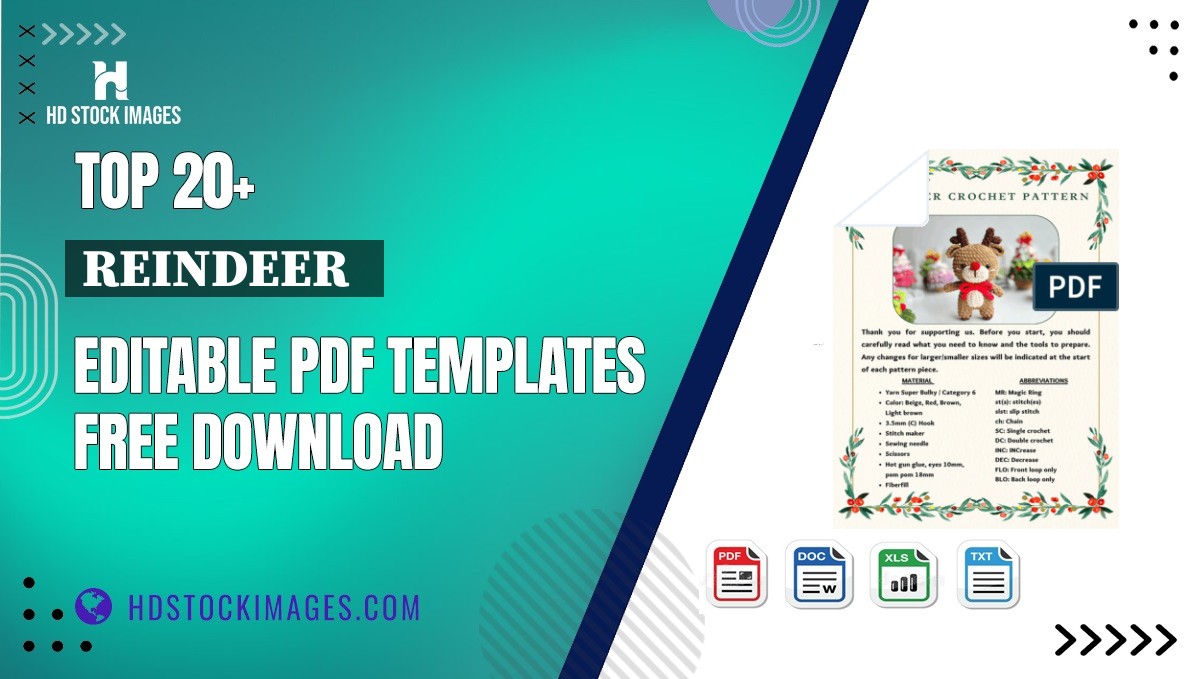 Top 20+ Reindeer   Editable PDF Templates Free Download