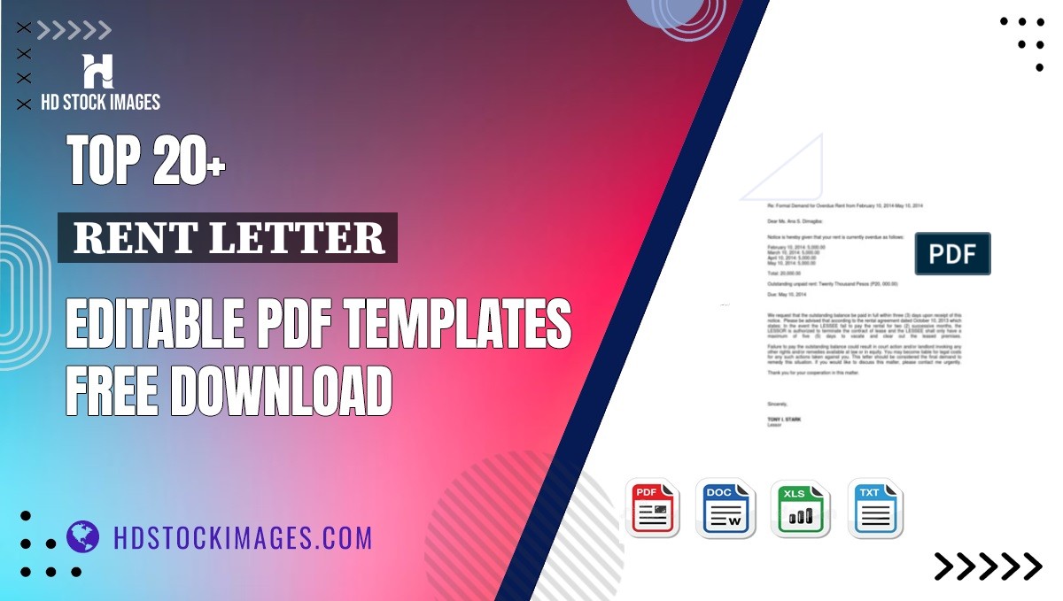 Top 20+ Rent Letter Editable PDF Templates Free Download