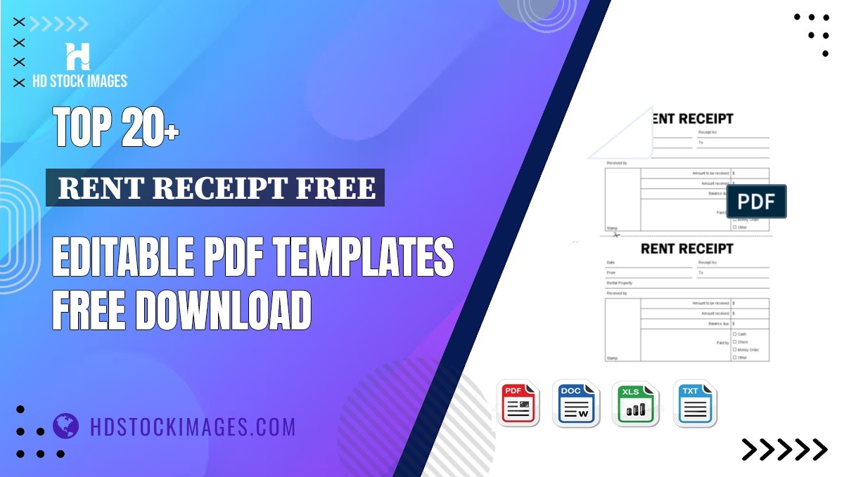 Top 20+ Rent Receipt Free Editable PDF Templates Free Download