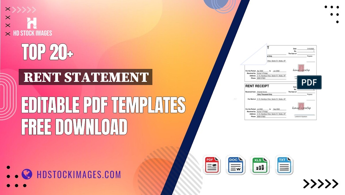 Top 20+ Rent Statement Editable PDF Templates Free Download