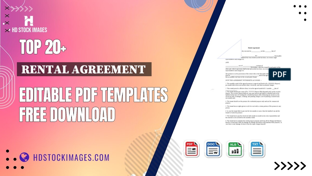 Top 20+ Rental Agreement  Editable PDF Templates Free Download