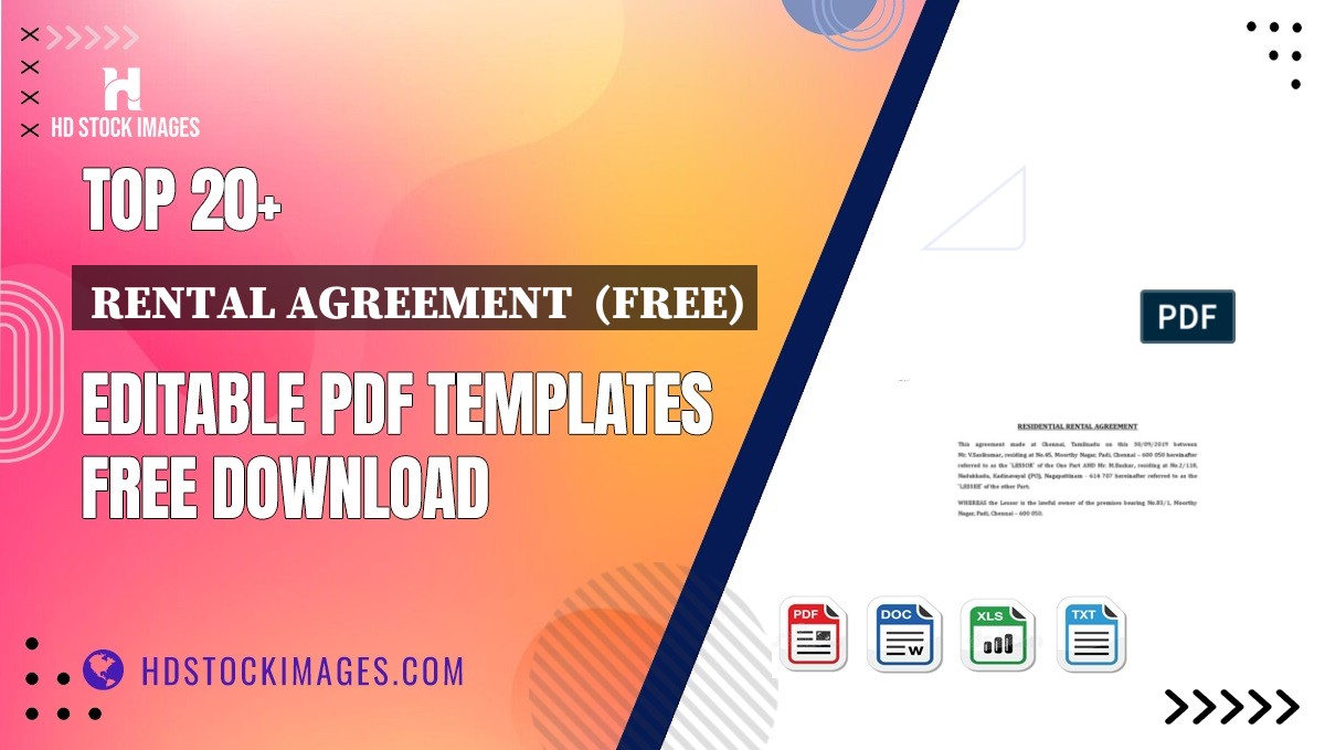 Top 20+ Rental Agreement  (free) Editable PDF Templates Free Download