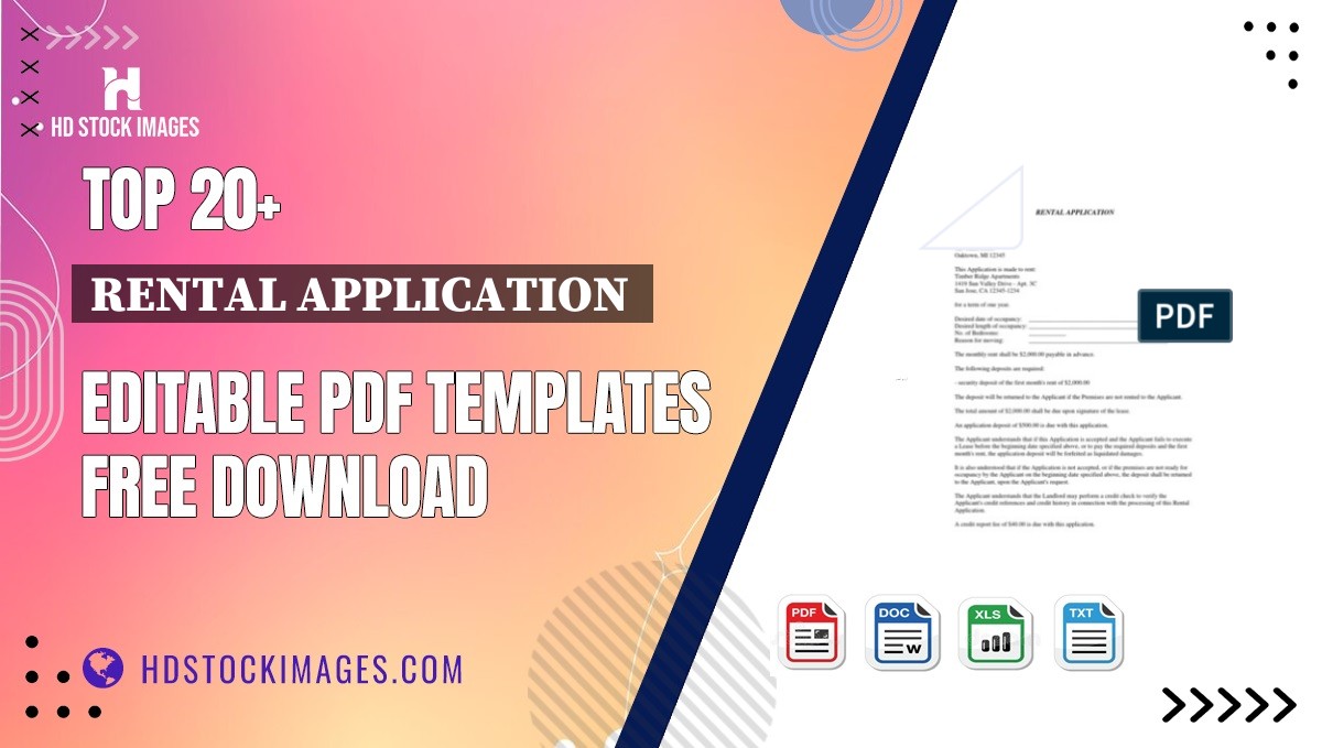 Top 20+ Rental Application  Editable PDF Templates Free Download