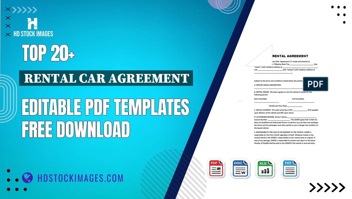 Top 20+ Rental Car Agreement Editable PDF Templates Free Download