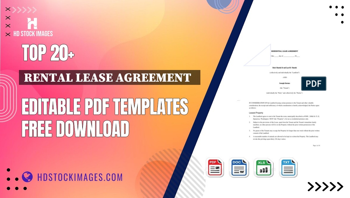 Top 20+ Rental Lease Agreement   Editable PDF Templates Free Download