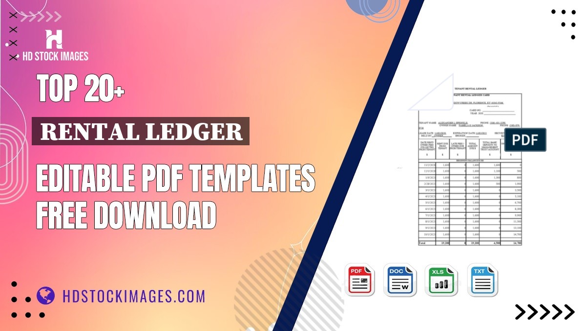Top 20+ Rental Ledger Editable PDF Templates Free Download
