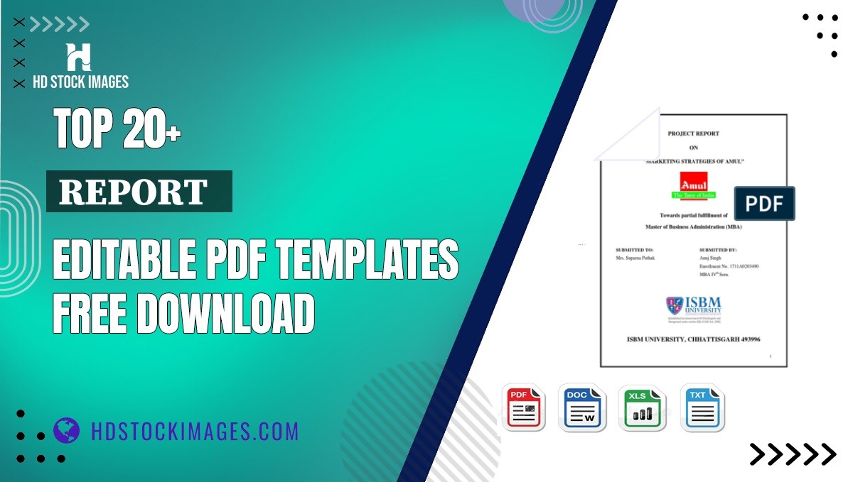 Top 20+ Report   Editable PDF Templates Free Download