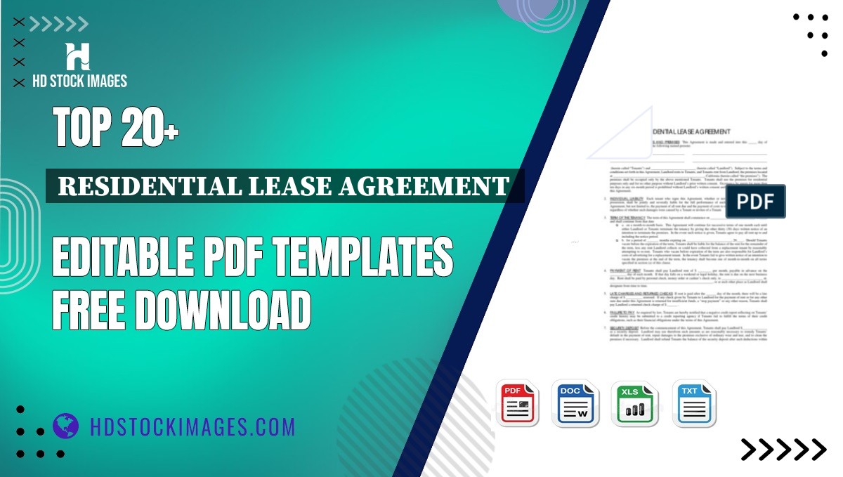 Top 20+ Residential Lease Agreement  Editable PDF Templates Free Download