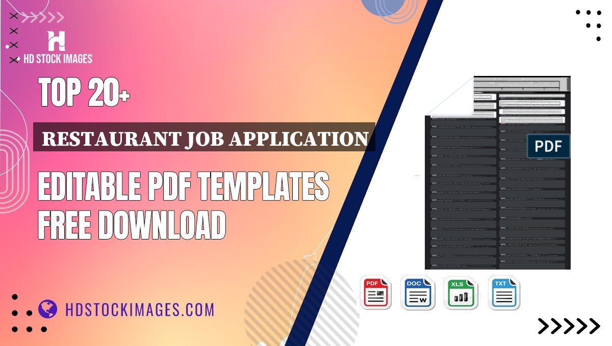 Top 20+ Restaurant Job Application Editable PDF Templates Free Download