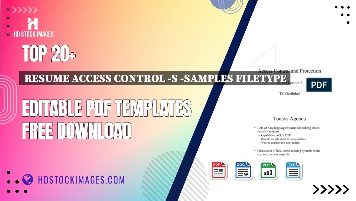 Top 20+ Resume Access Control -s -samples Filetype Editable PDF Templates Free Download