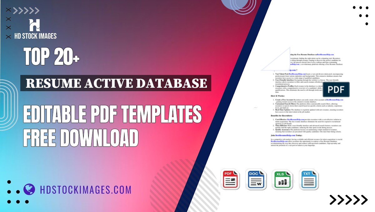 Top 20+ Resume Active Database Editable PDF Templates Free Download