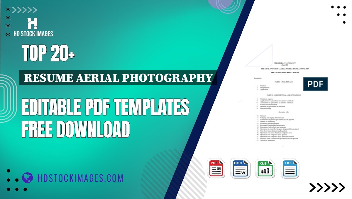 Top 20+ Resume Aerial Photography Editable PDF Templates Free Download