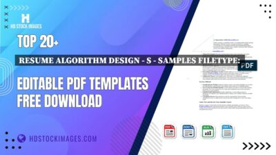 Top 20+ Resume Algorithm Design - S - Samples Filetype:  Editable PDF Templates Free Download