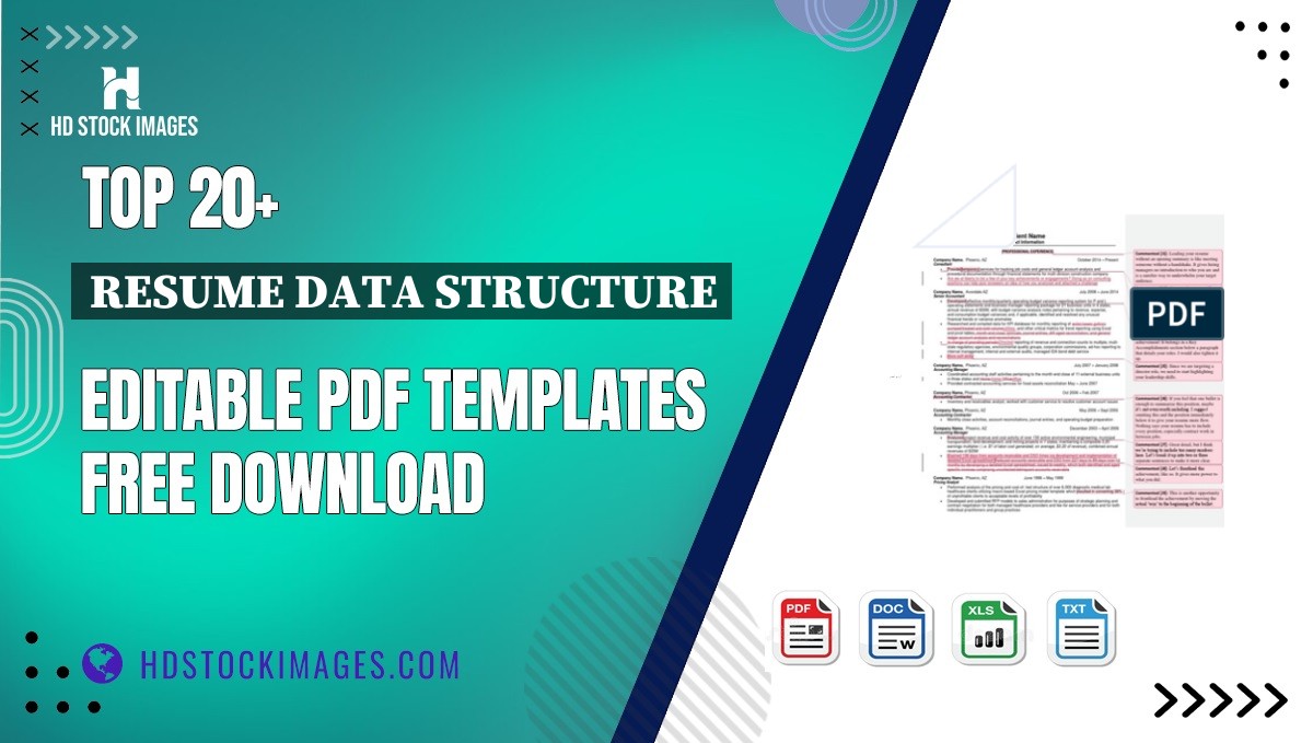 Top 20+ Resume Data Structure Editable PDF Templates Free Download