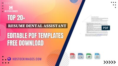 Top 20+ Resume Dental Assistant Editable PDF Templates Free Download