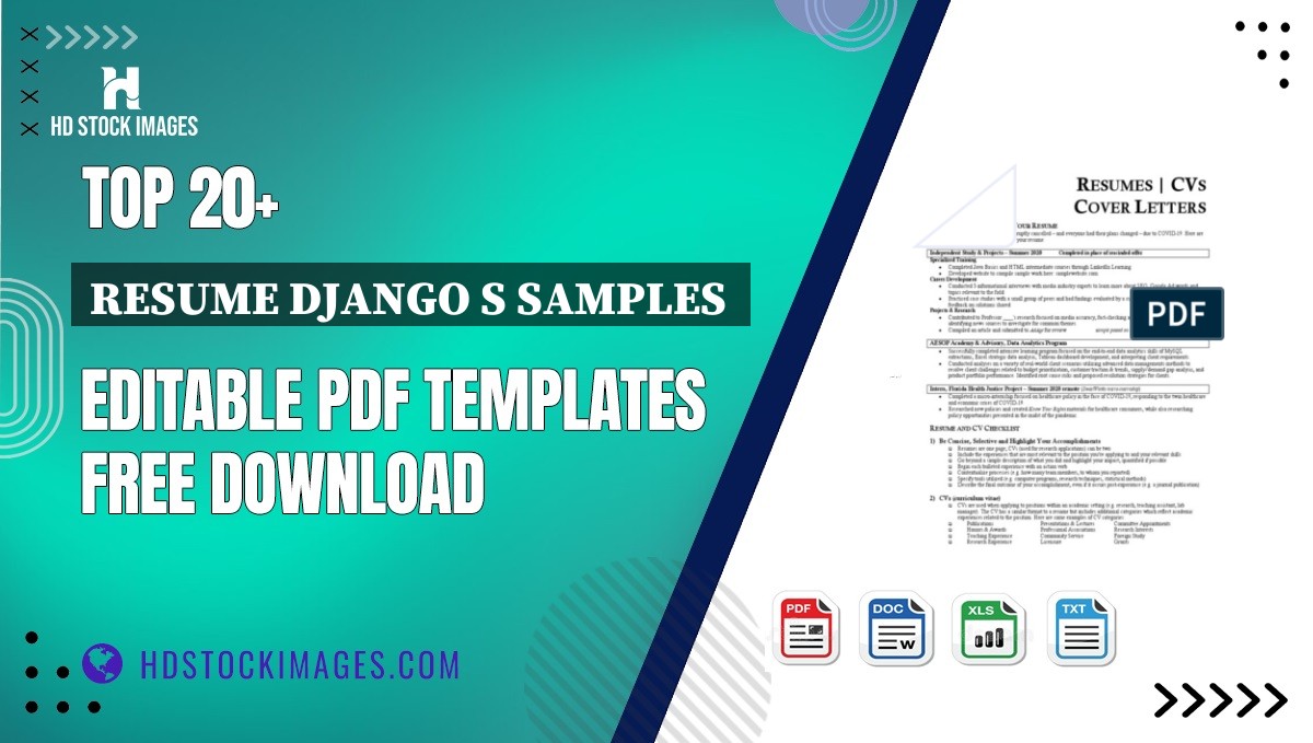 Top 20+ Resume Django S Samples  Editable PDF Templates Free Download