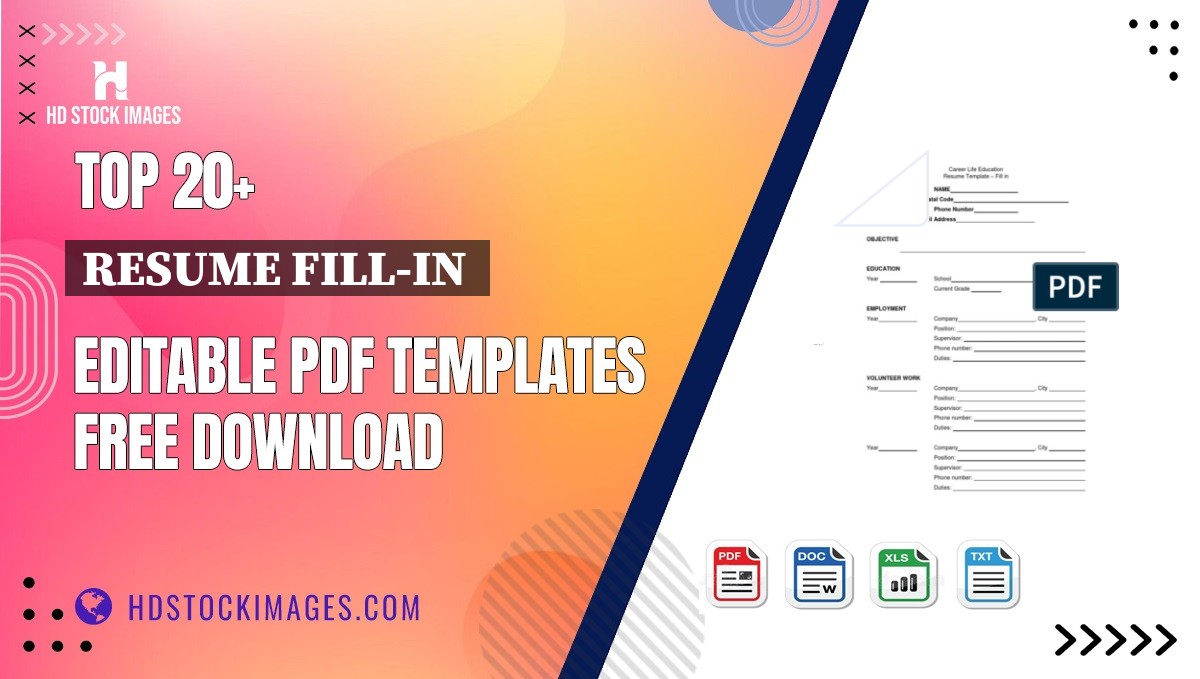 Top 20+ Resume Fill-in  Editable PDF Templates Free Download