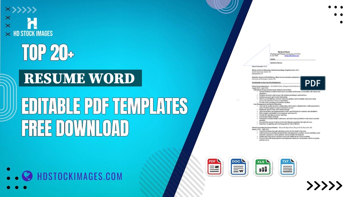 Top 20+ Resume Word  Editable PDF Templates Free Download