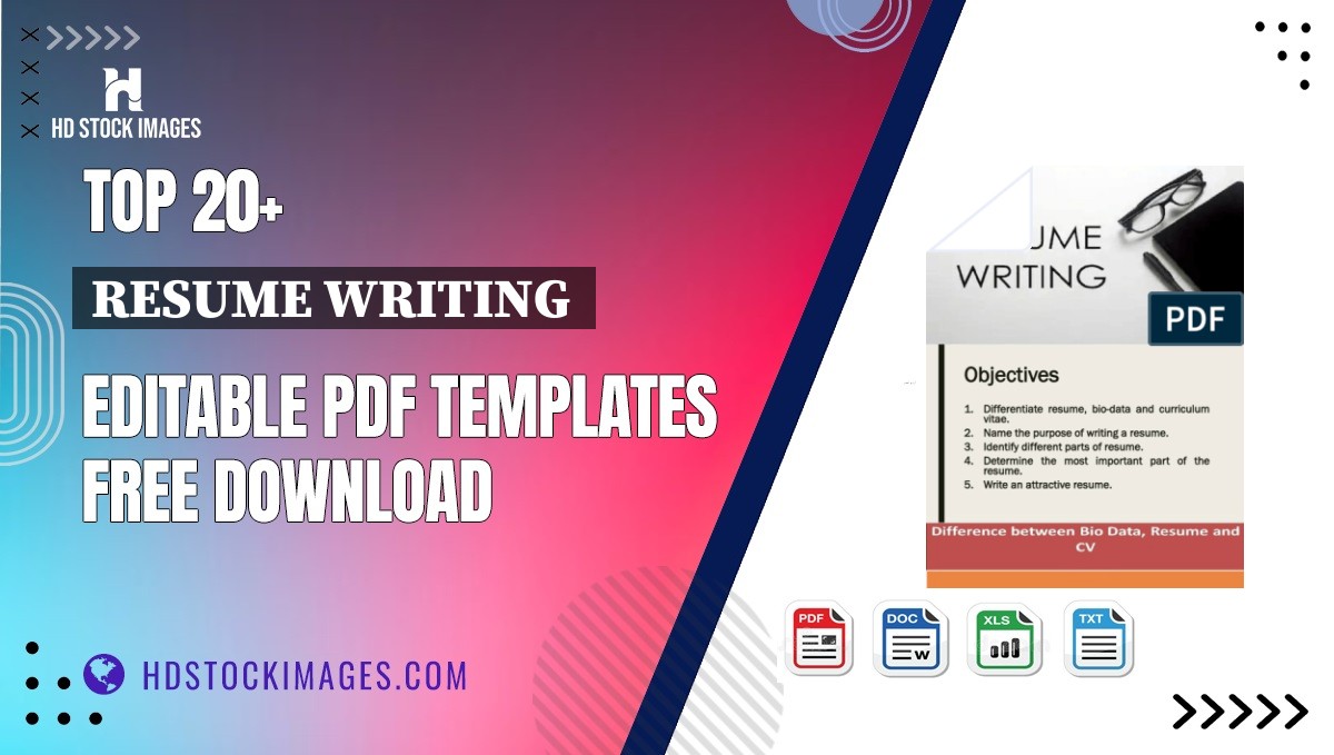 Top 20+ Resume Writing  Editable PDF Templates Free Download