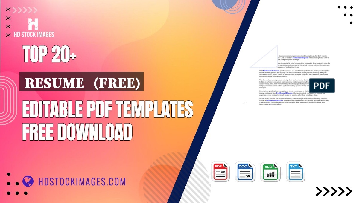 Top 20+ Resume   (free) Editable PDF Templates Free Download