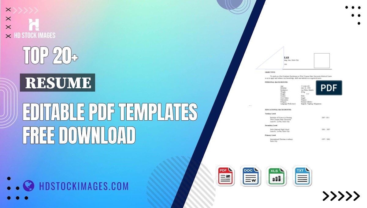 Top 20+ Resume Editable PDF Templates Free Download