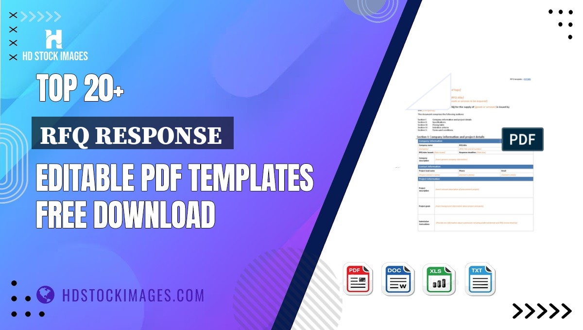 Top 20+ Rfq Response  Editable PDF Templates Free Download