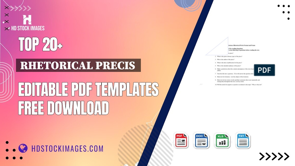 Top 20+ Rhetorical Precis  Editable PDF Templates Free Download