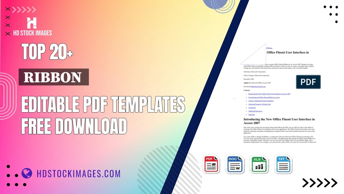 Top 20+ Ribbon  Editable PDF Templates Free Download