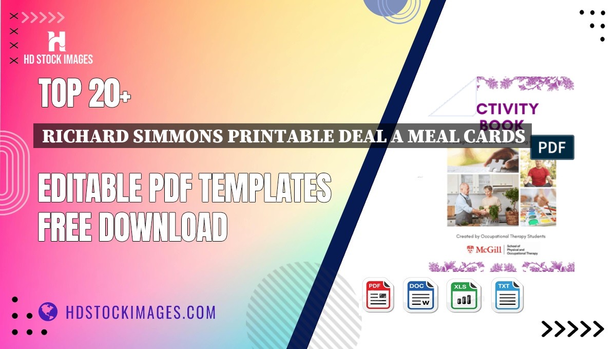 Top 20+ Richard Simmons Printable Deal A Meal Cards Editable PDF Templates Free Download