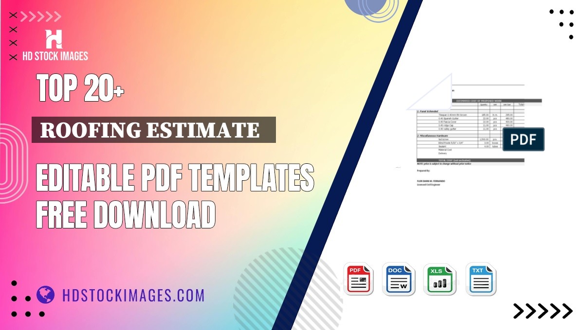 Top 20+ Roofing Estimate   Editable PDF Templates Free Download