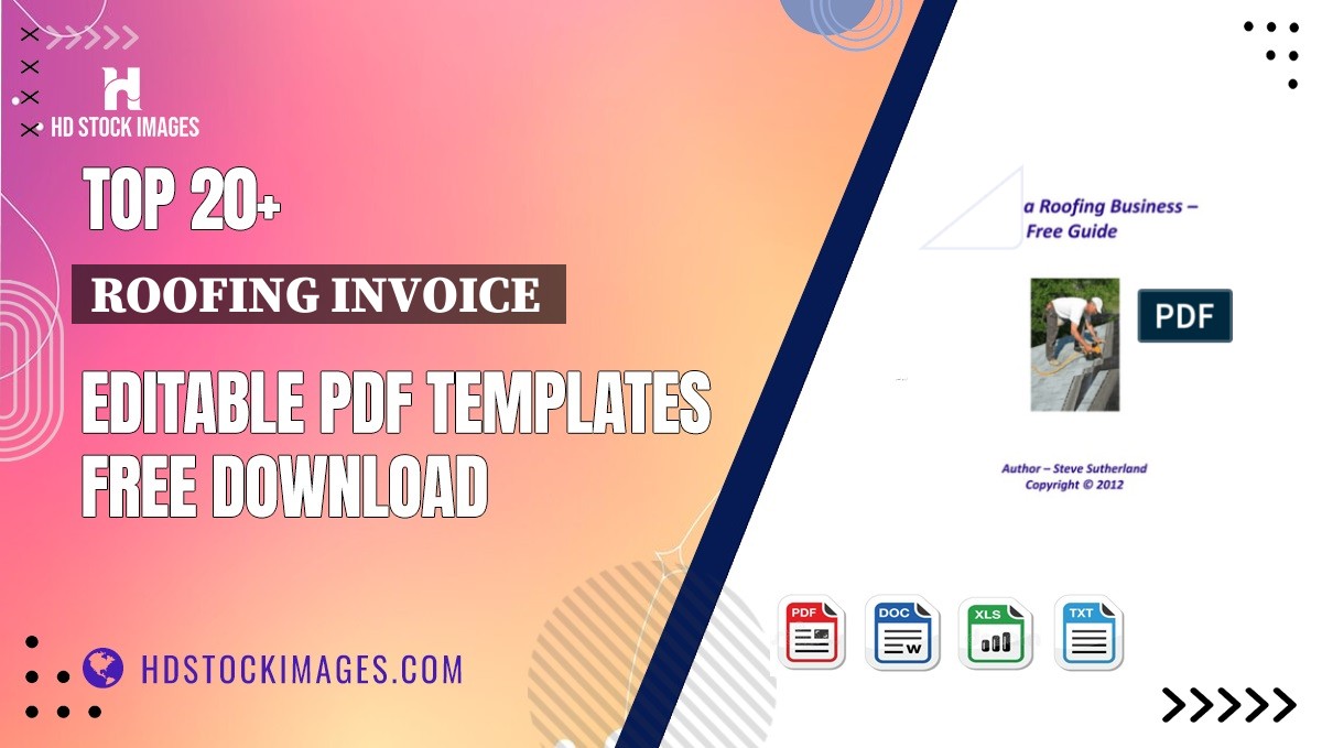 Top 20+ Roofing Invoice  Editable PDF Templates Free Download