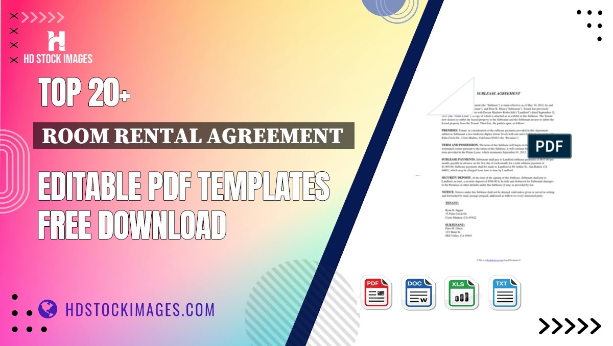 Top 20+ Room Rental Agreement  Editable PDF Templates Free Download